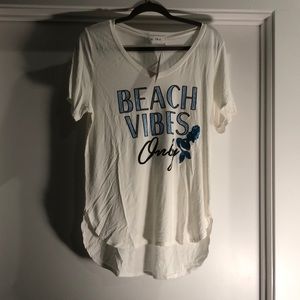 Beach vibes only tshirt with glitter mermaid